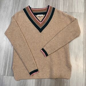 medewell Women Beige V-Neck‎ Sweater